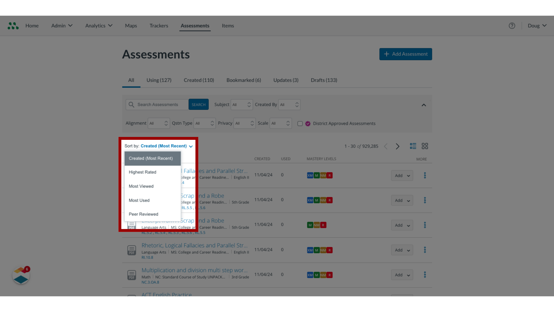 Sort Assessments