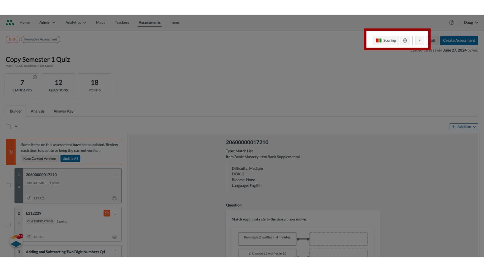 View Assessment Editor Buttons