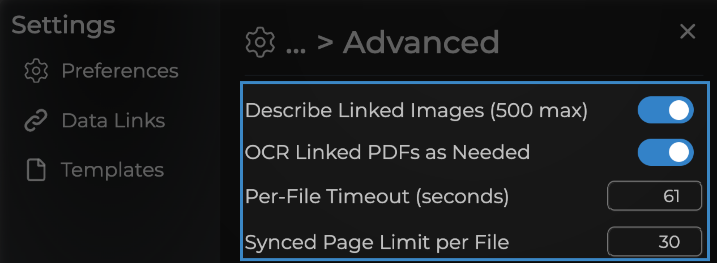 Advanced Settings