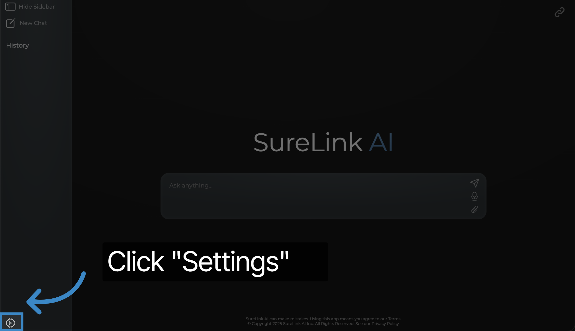 Click 'Settings'