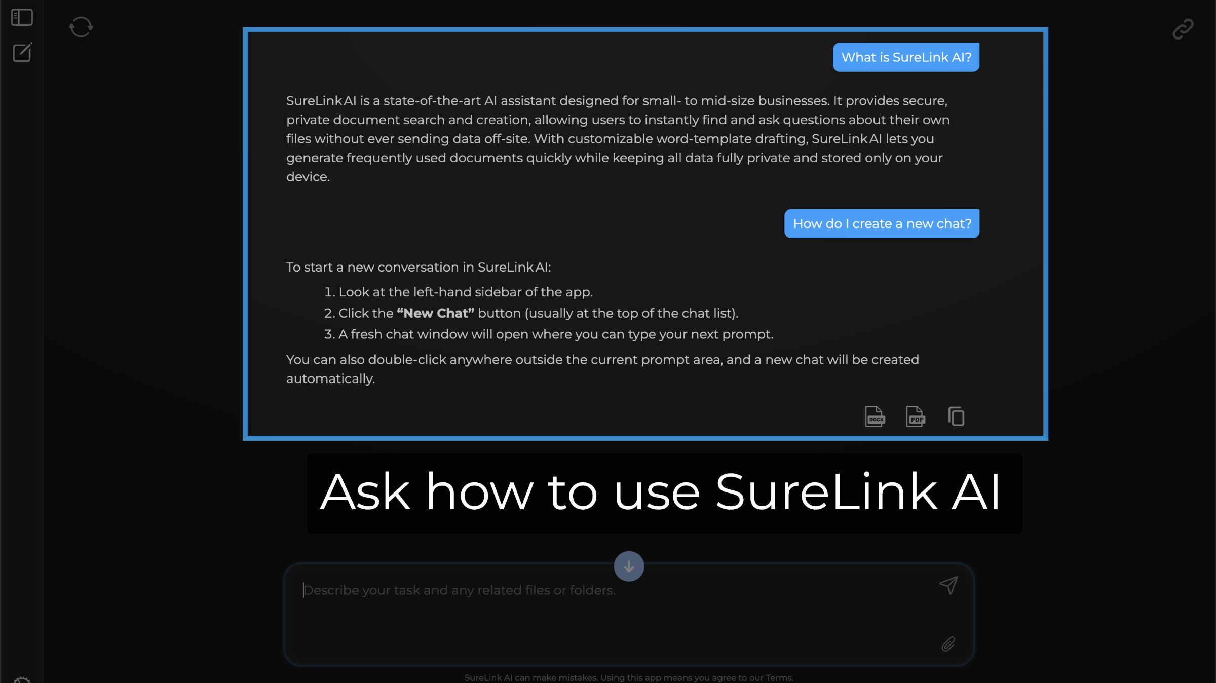 Ask how to use SureLink