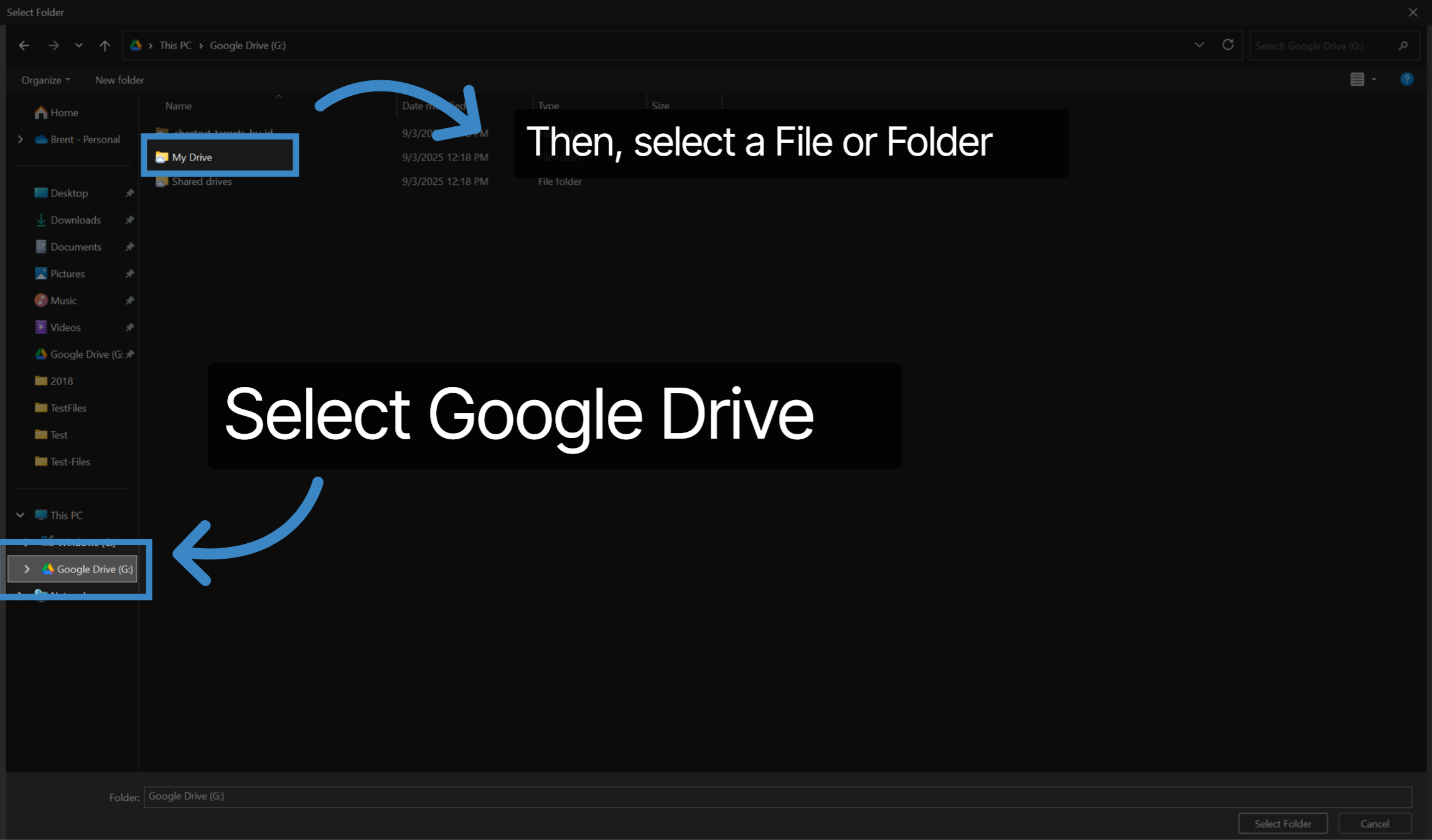 Select Google Drive