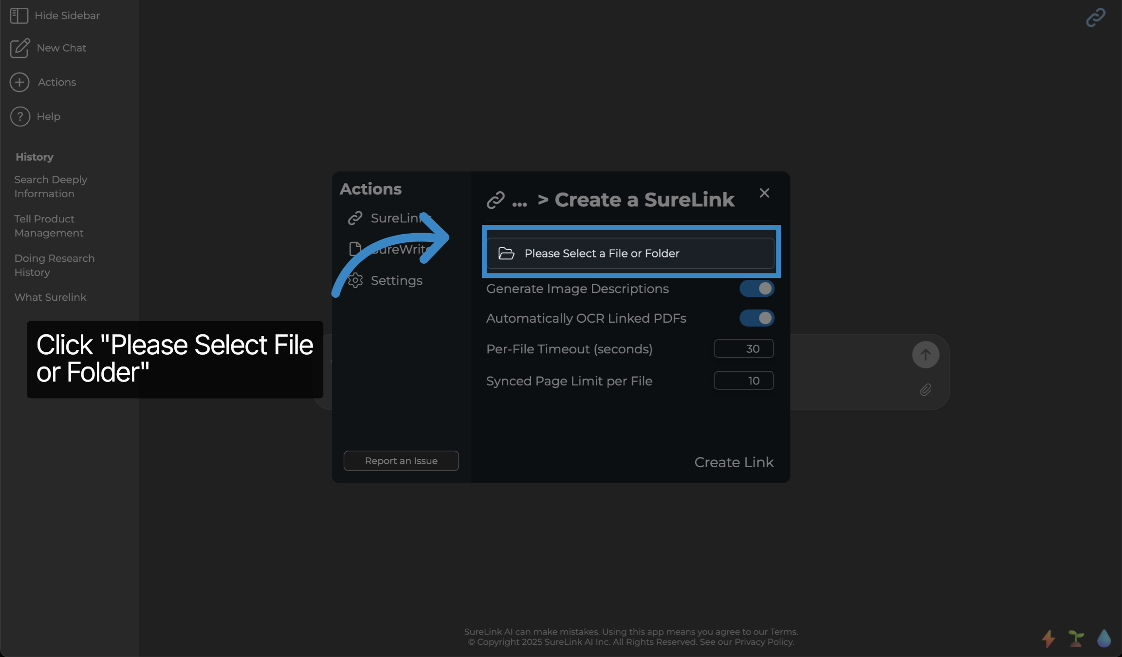 Click 'Please Select File or Folder'
