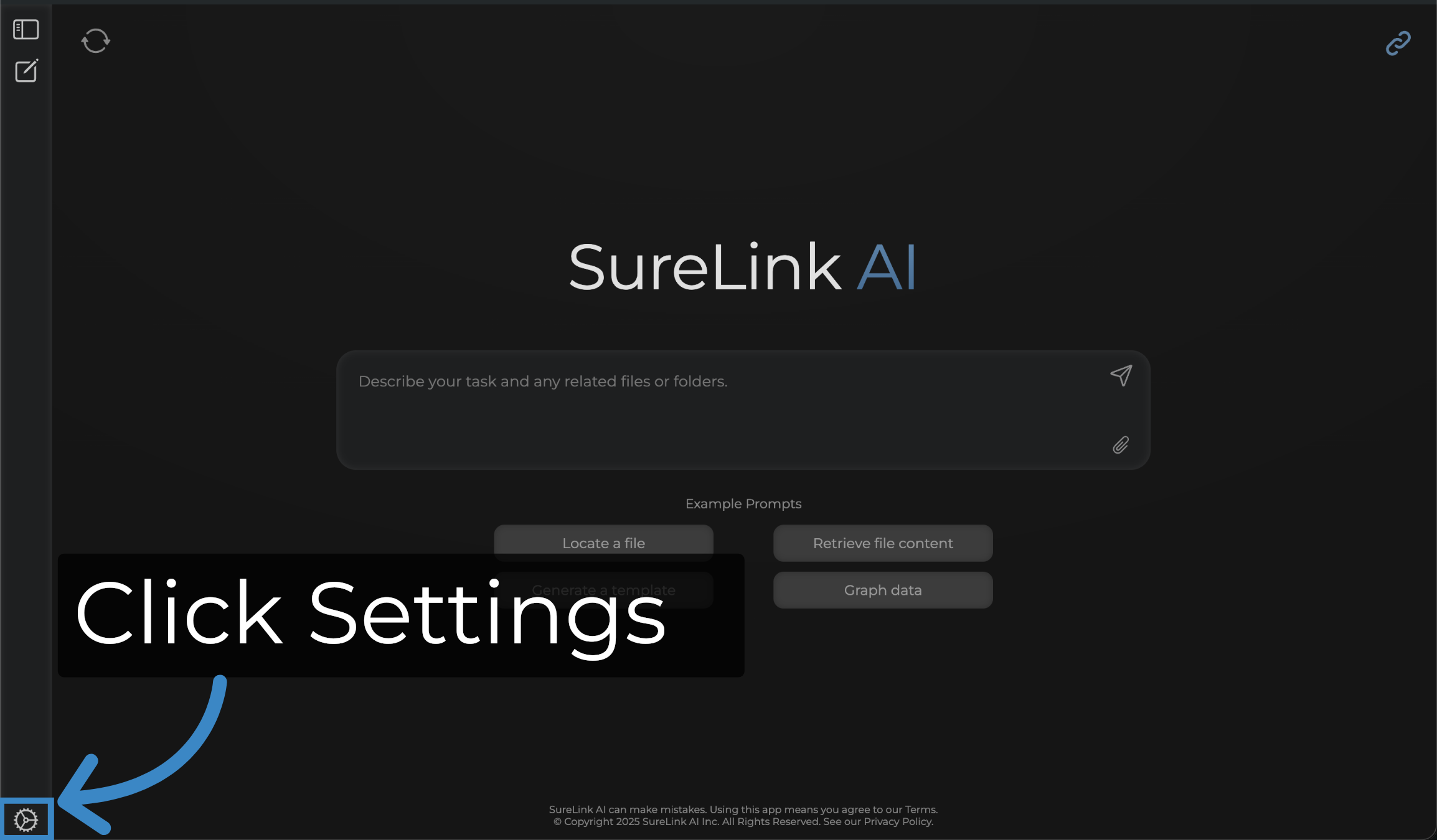 Click Settings