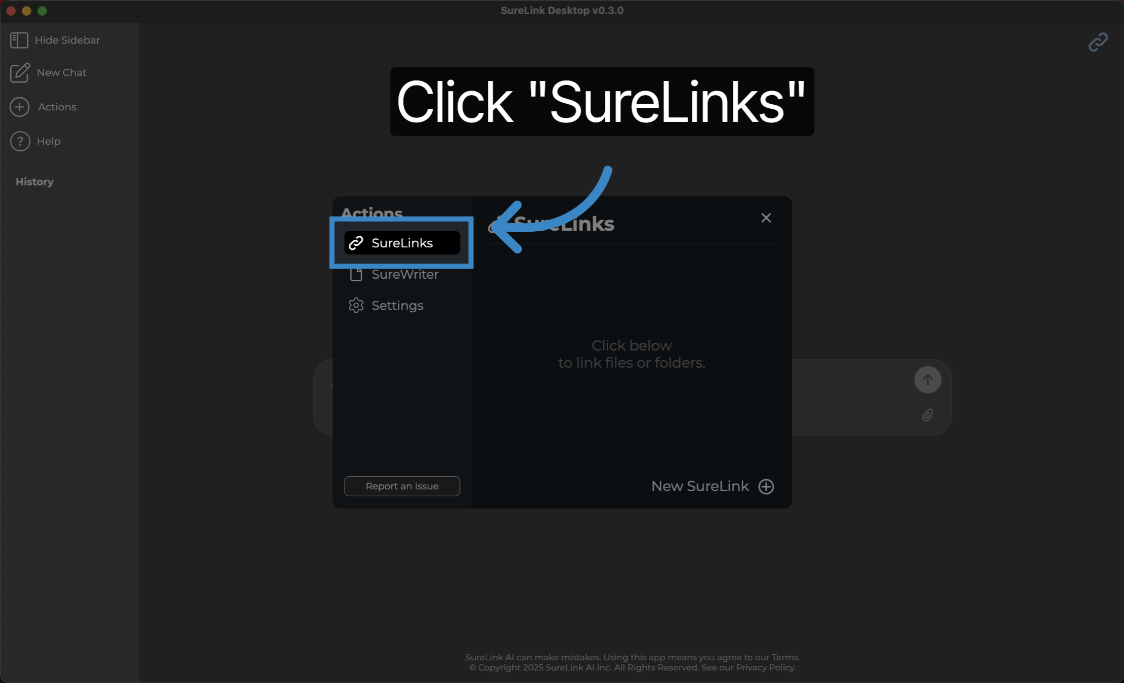 Click 'SureLinks'