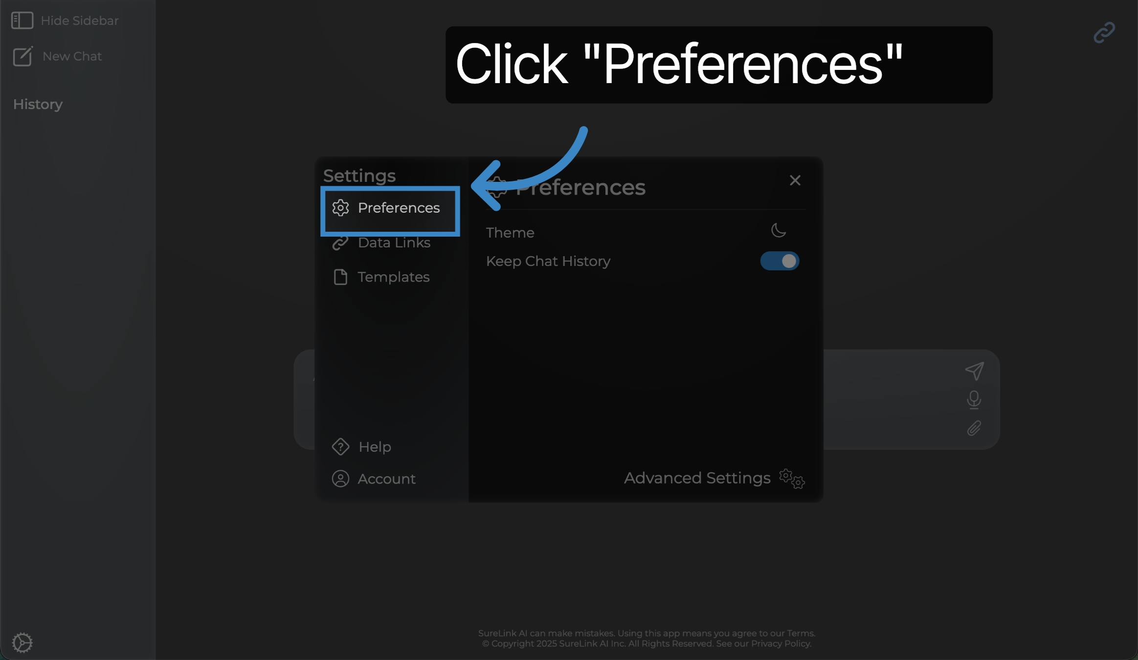 Click 'Preferences'