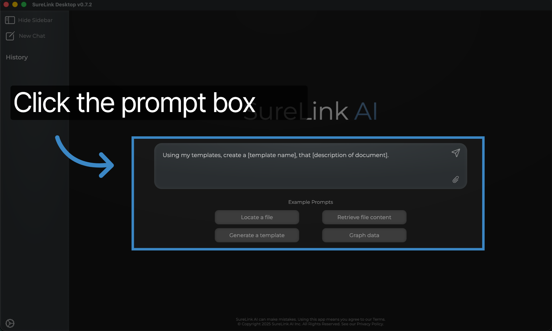 Click the prompt box