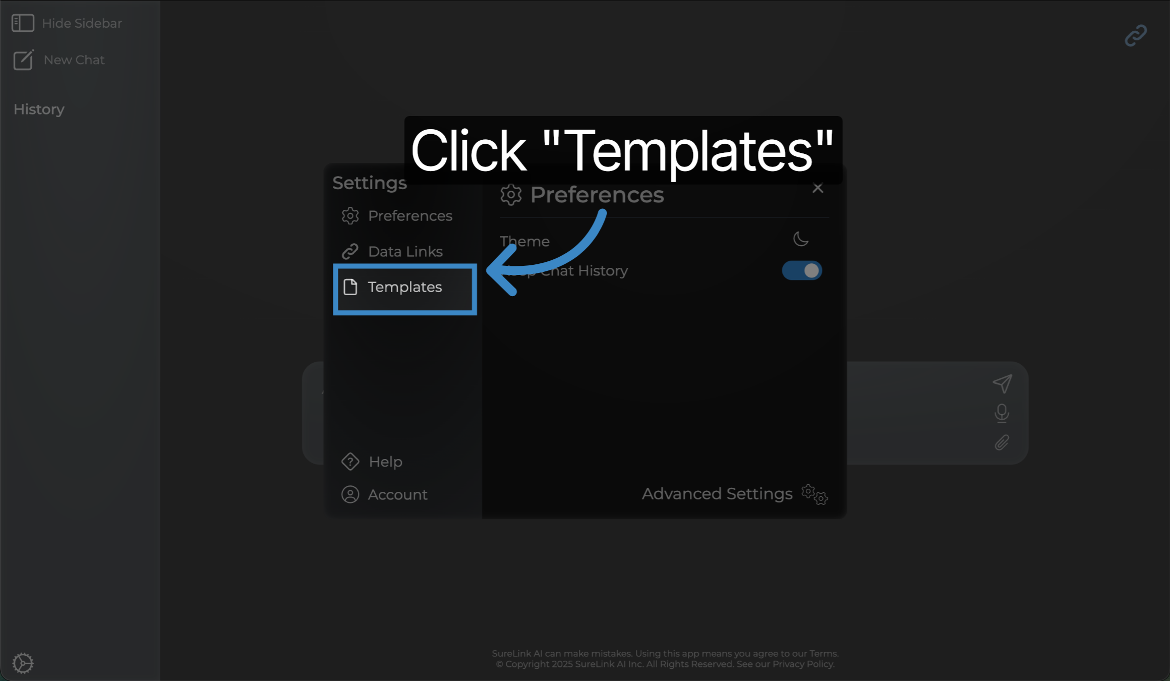 Click 'Templates'
