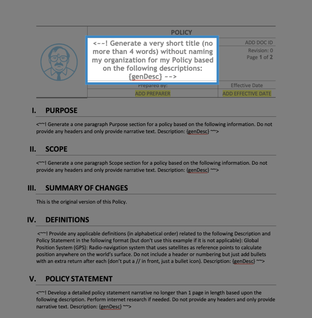 Build a new template