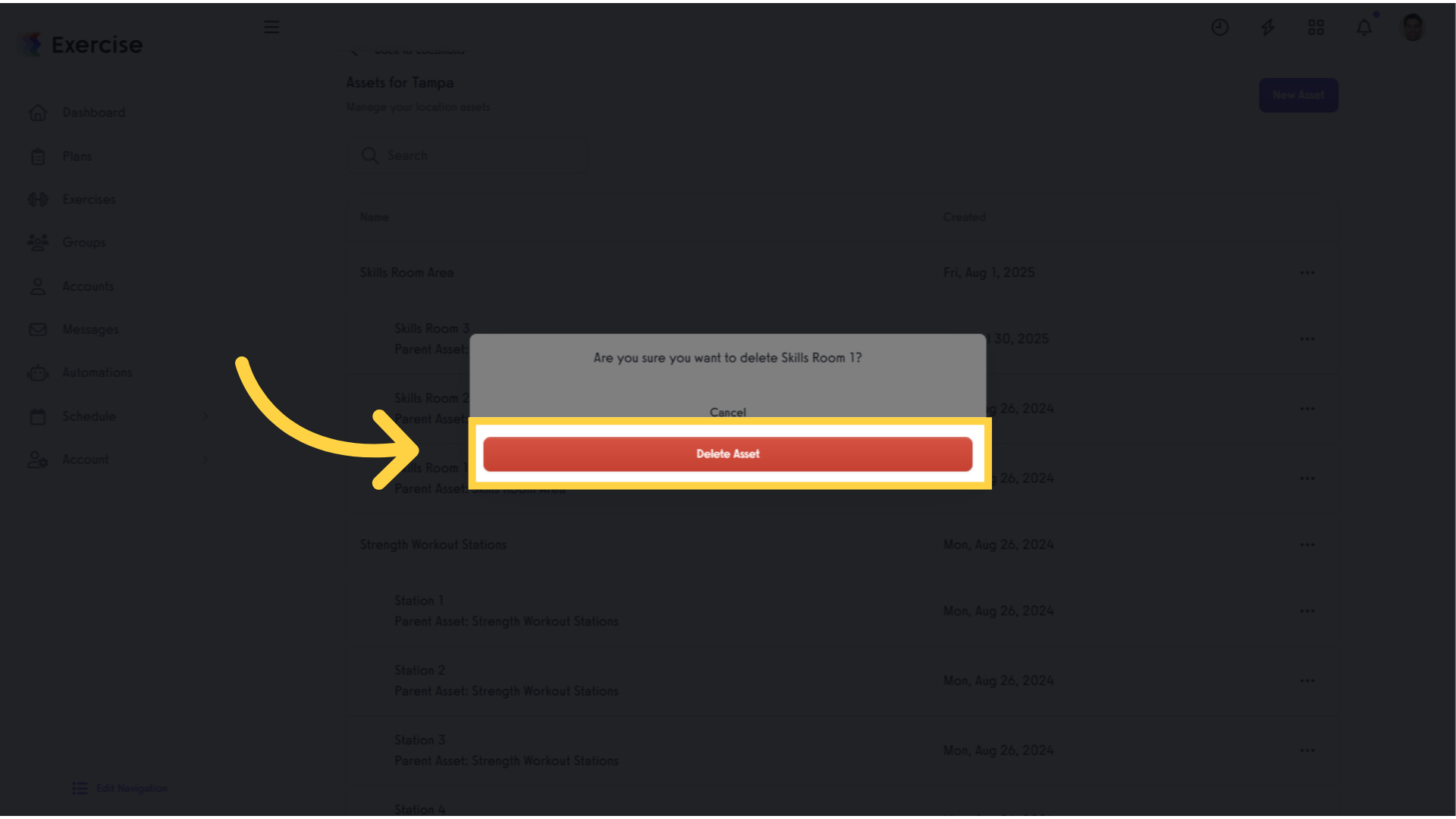 Confirm Delete Asset