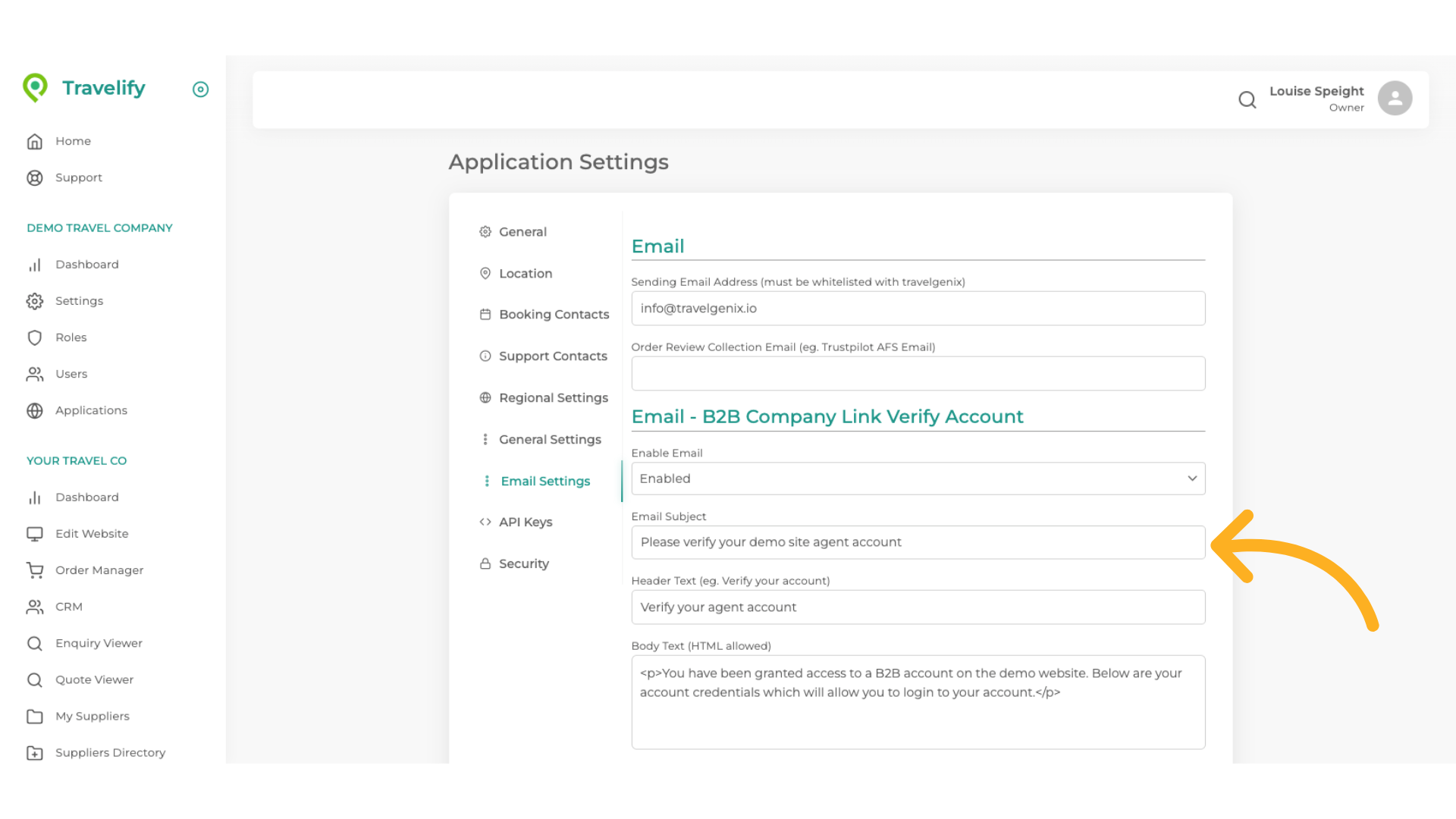 You can edit the Email Subject