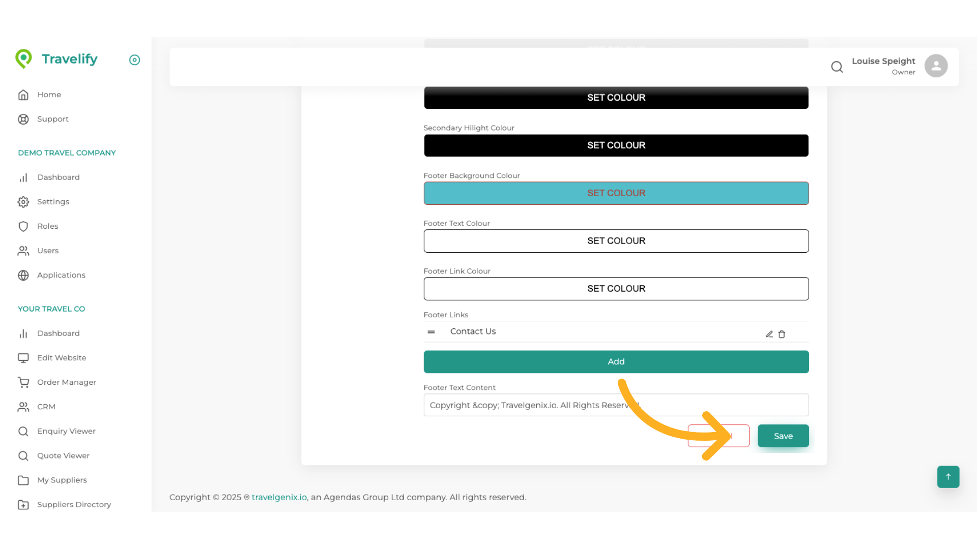 Scroll right to the bottom of the page to 'Save' changes