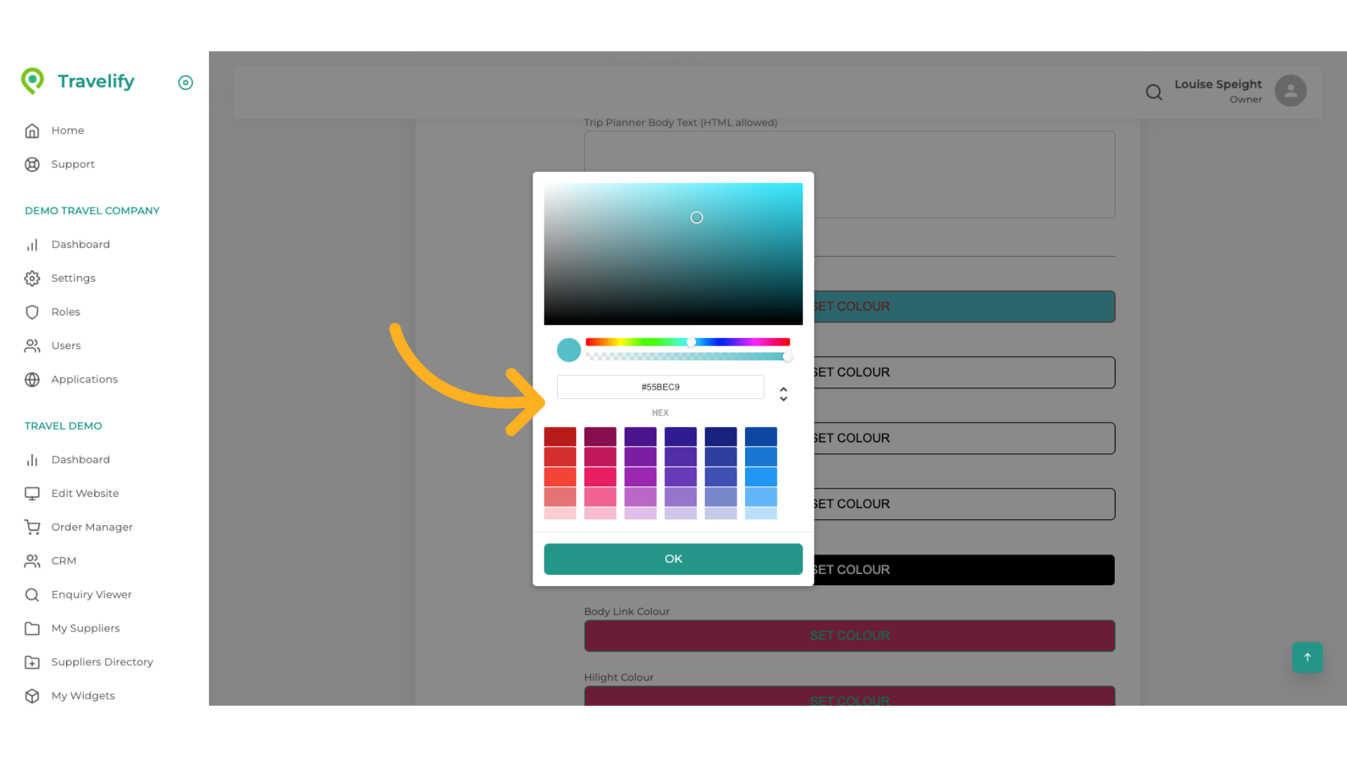 Select your desired colour