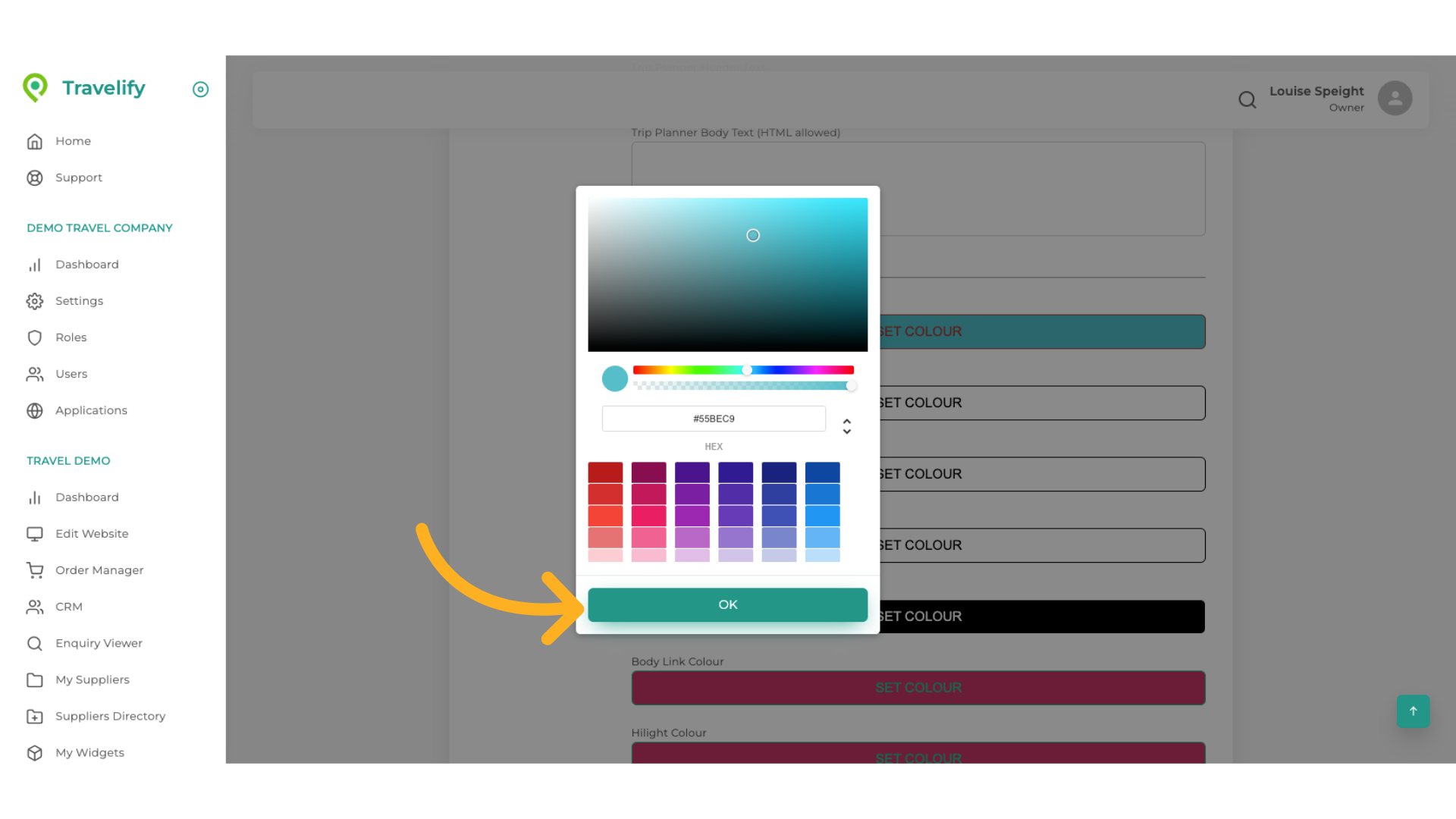 Click 'OK' to confirm change
