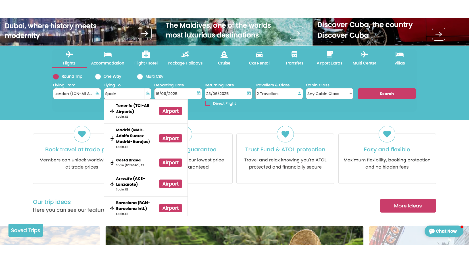 Select desired location