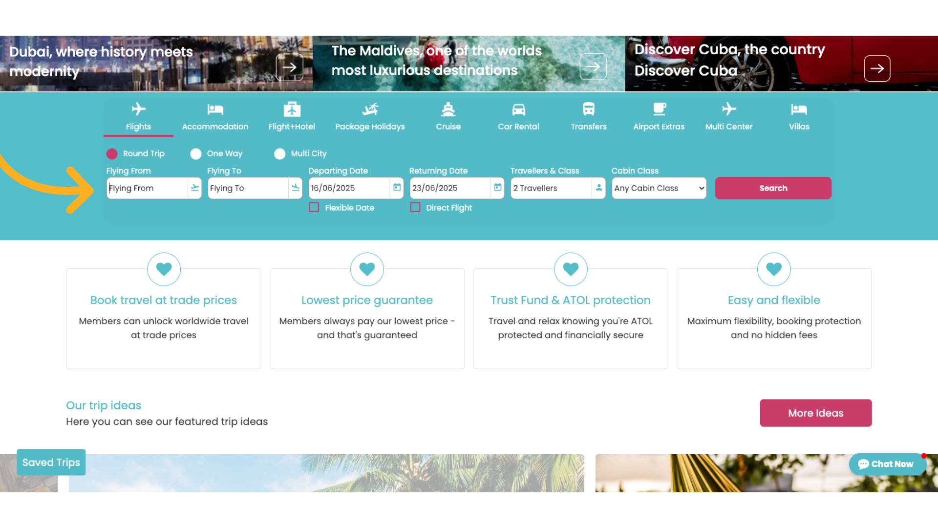 Navigate back to your website to create the search you require