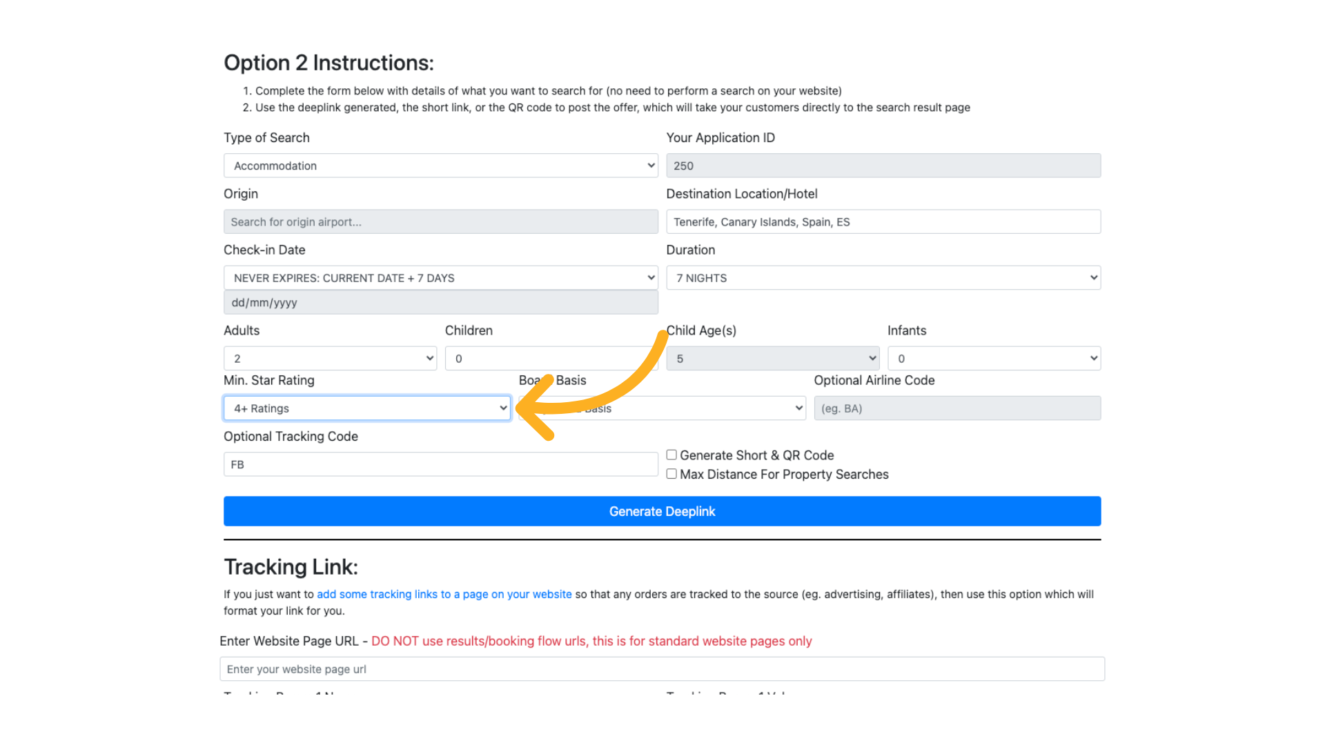 Make your selection from the dropdown list