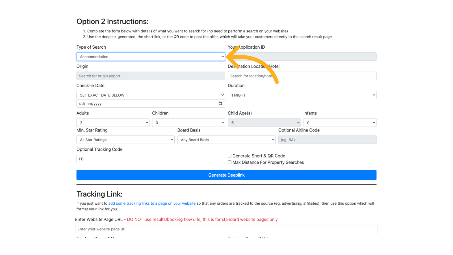 Make your selection from the dropdown