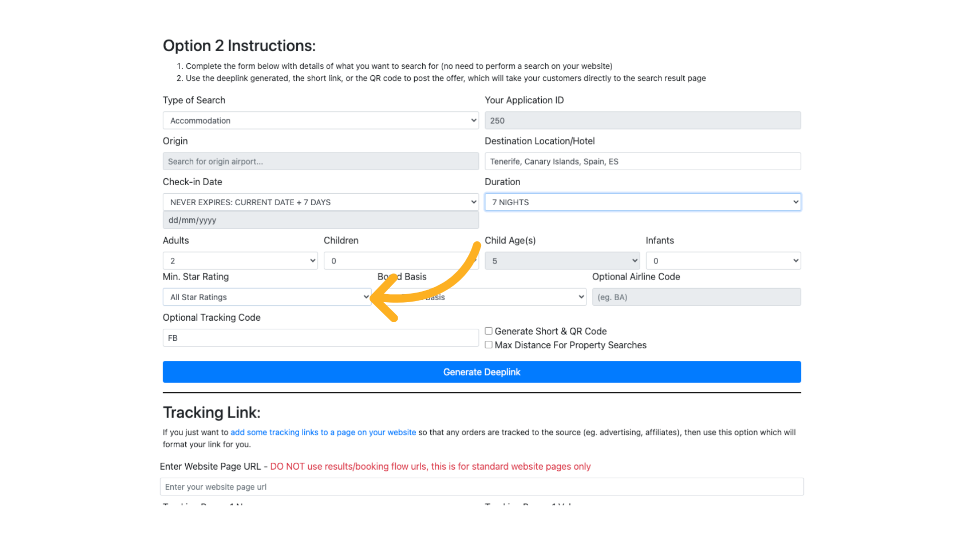 Select star rating if you wish
