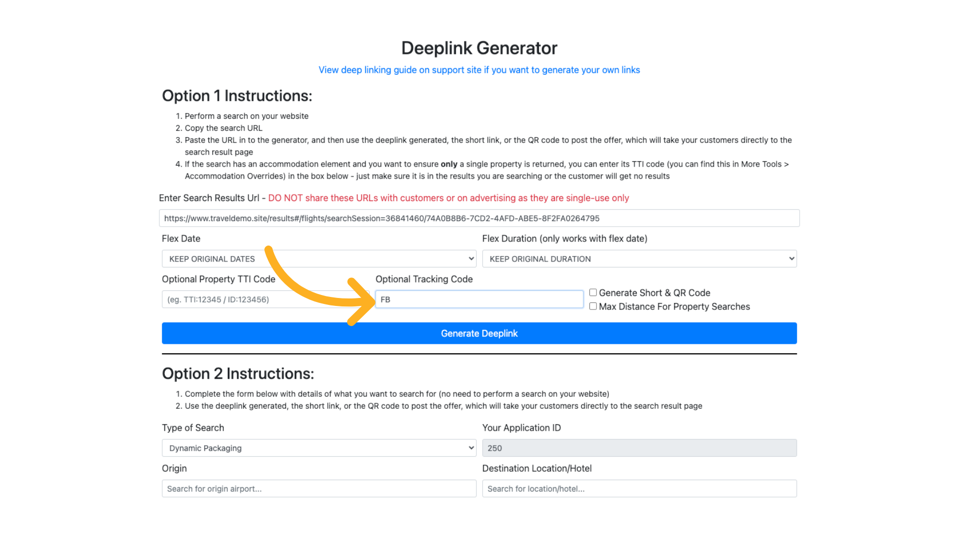 We've used FB as an example for Facebook but you can create your own