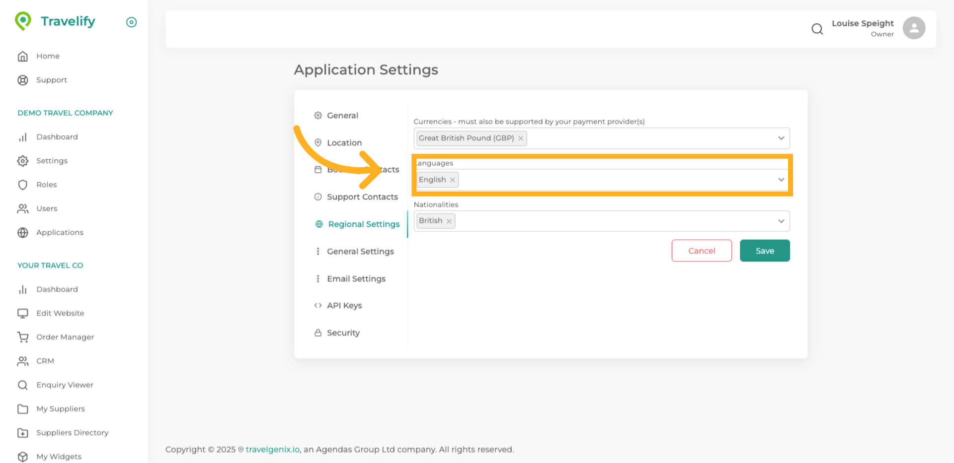 English is the only language we support so do not make changes to this.