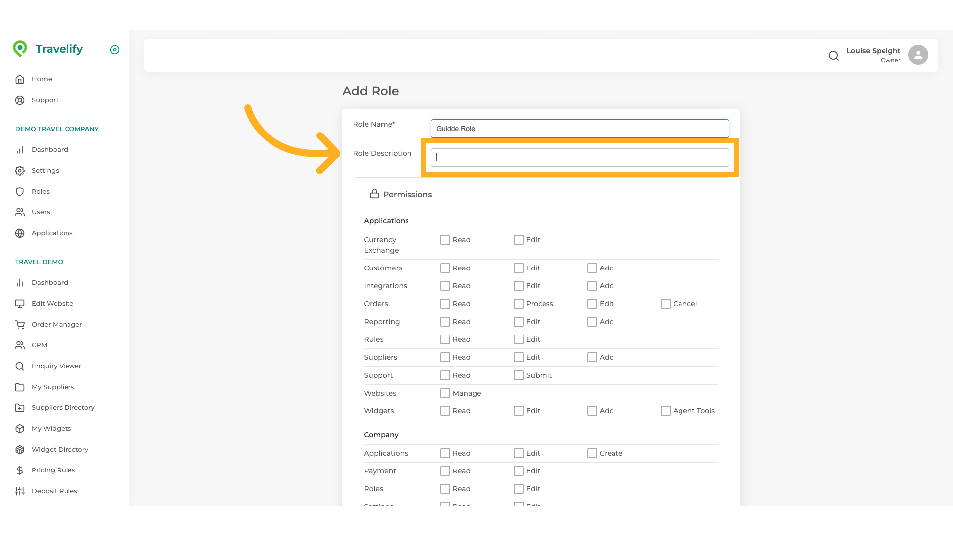 Add Role Description, for example Sales, Admin etc