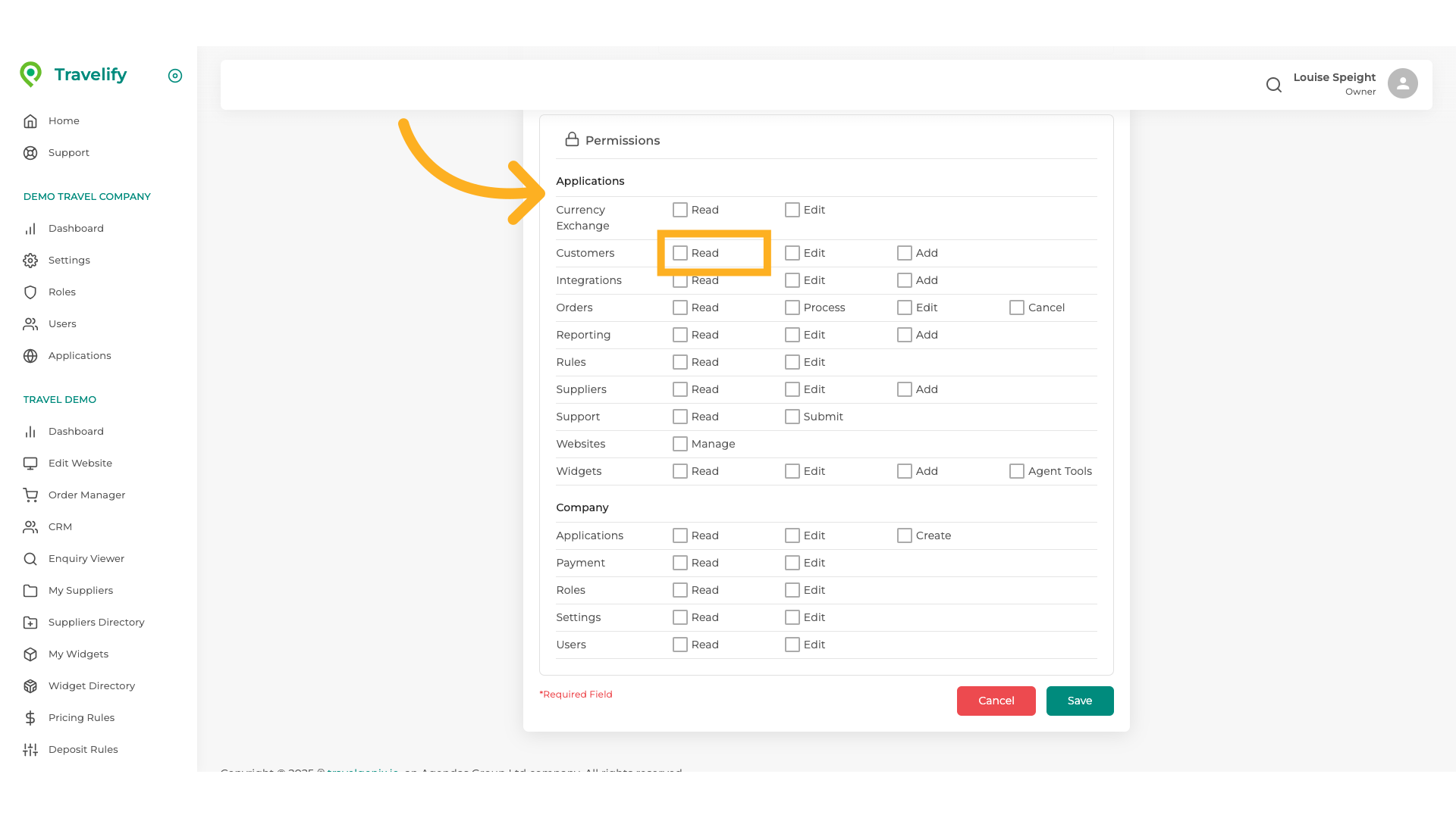  Confirm Security Access areas for new Role
