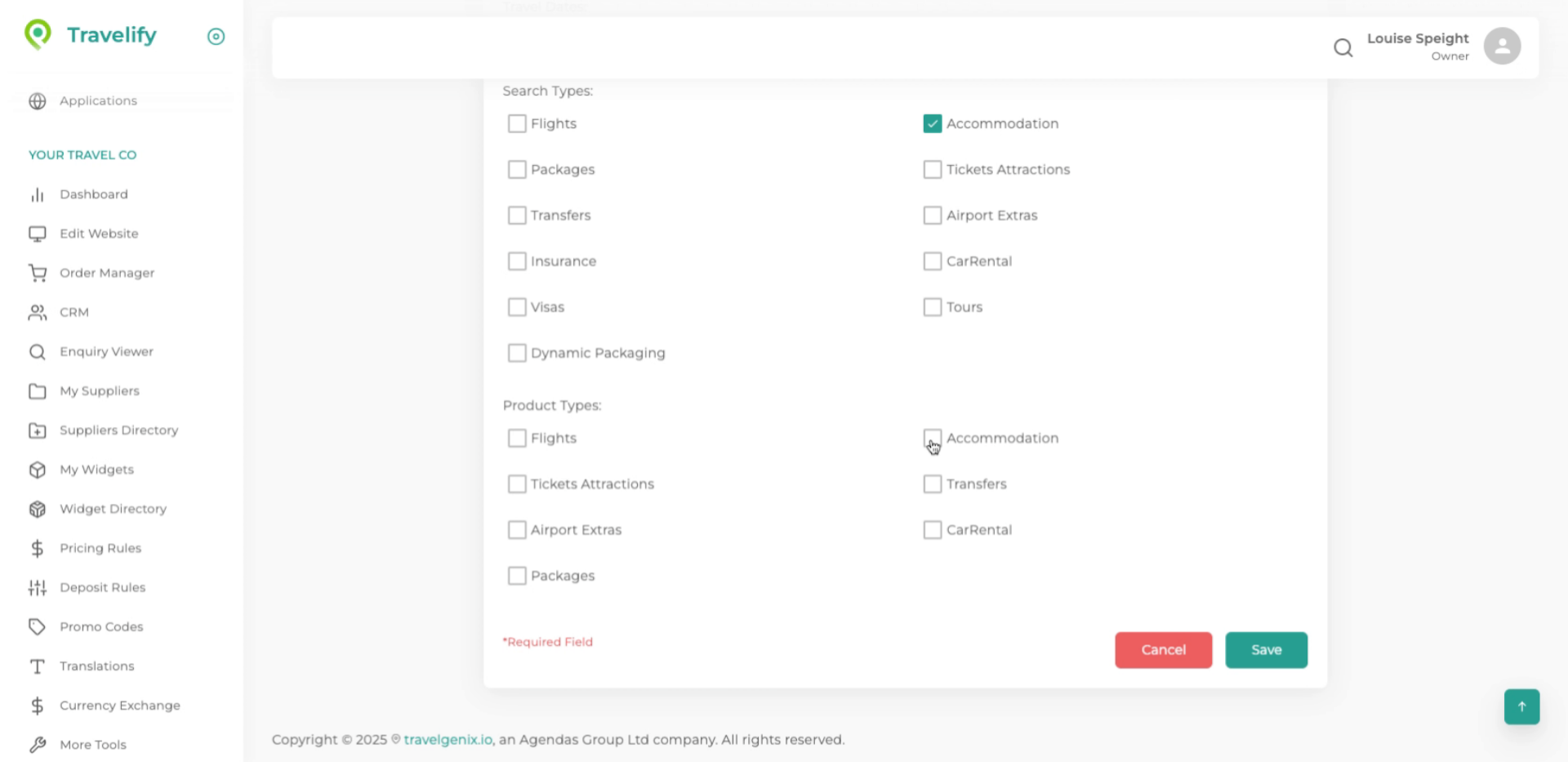 Fill 'Accommodation' in Product Types