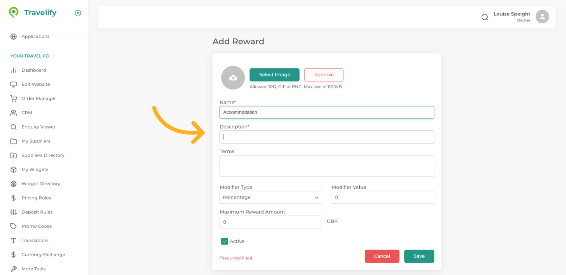 Click here to give the Reward a description