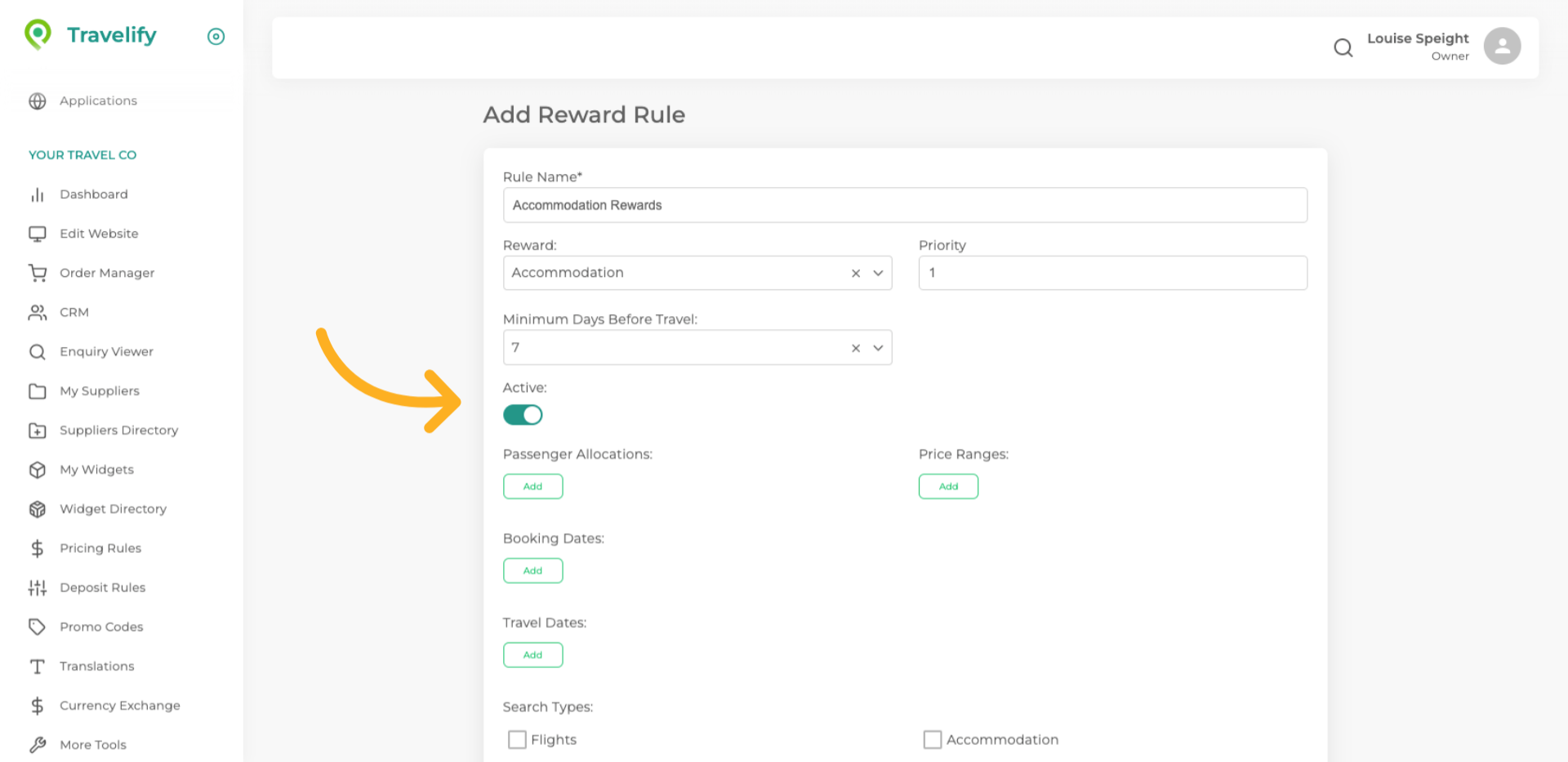 Ensure this is checked for the rule to be Active