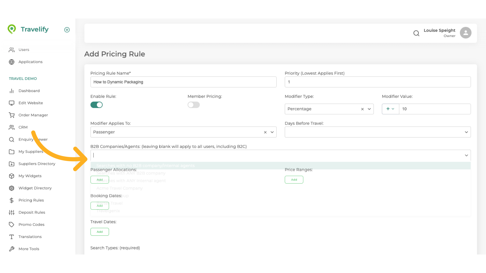 Here you decide who the Rule applies to