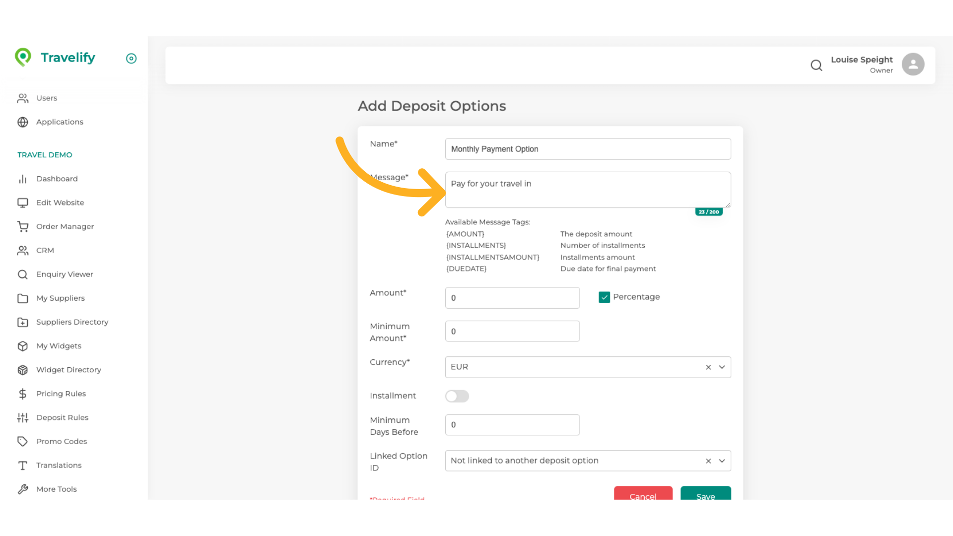 Start filling in this field, as an example...