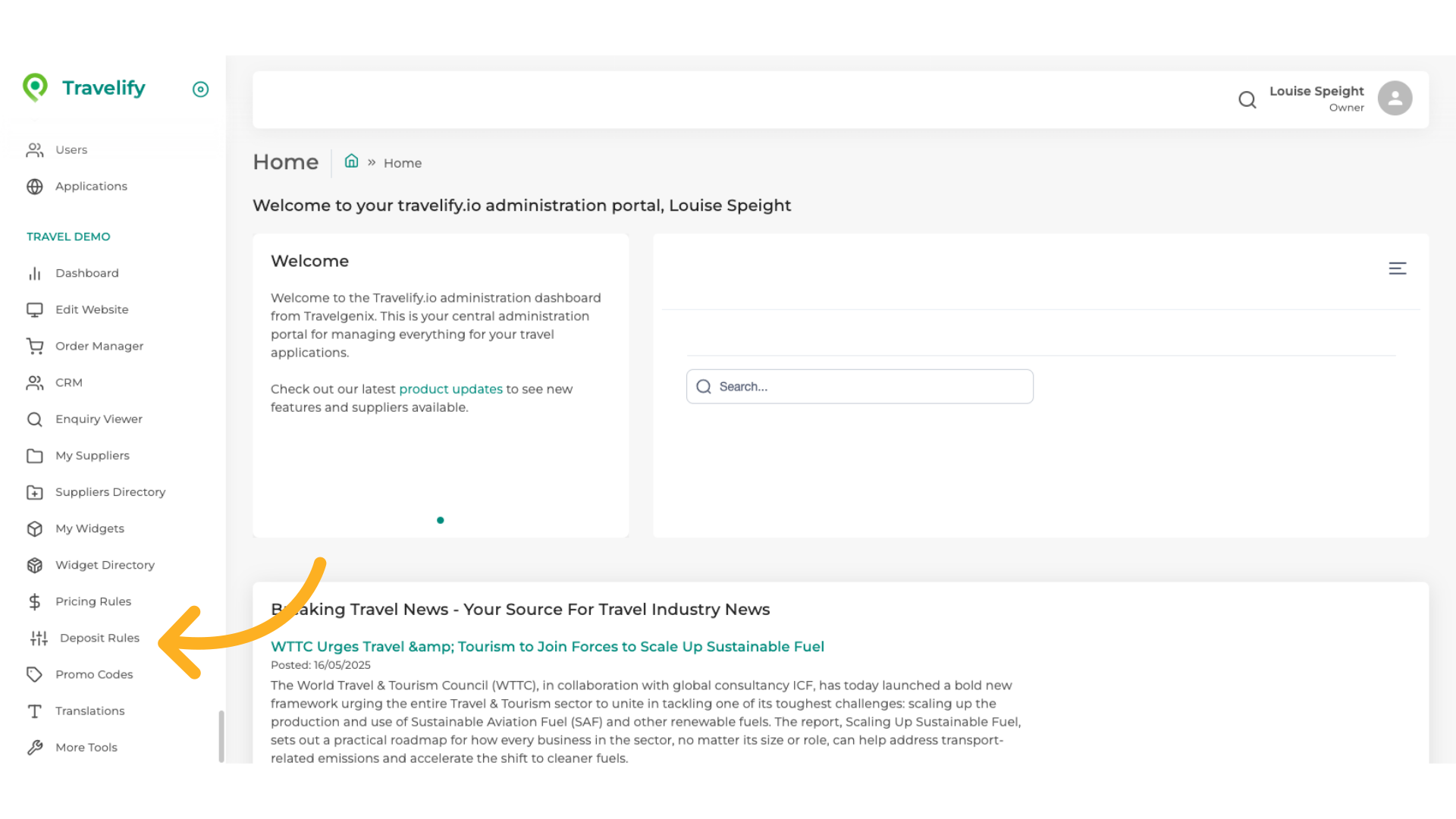 Click 'Deposit Rules'