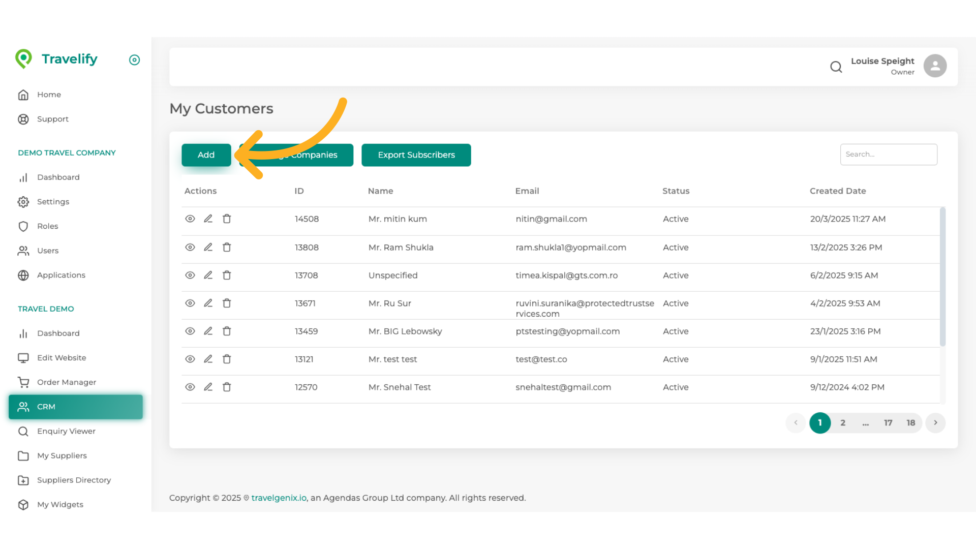 You can manually enter a Customer to the CRM using this field