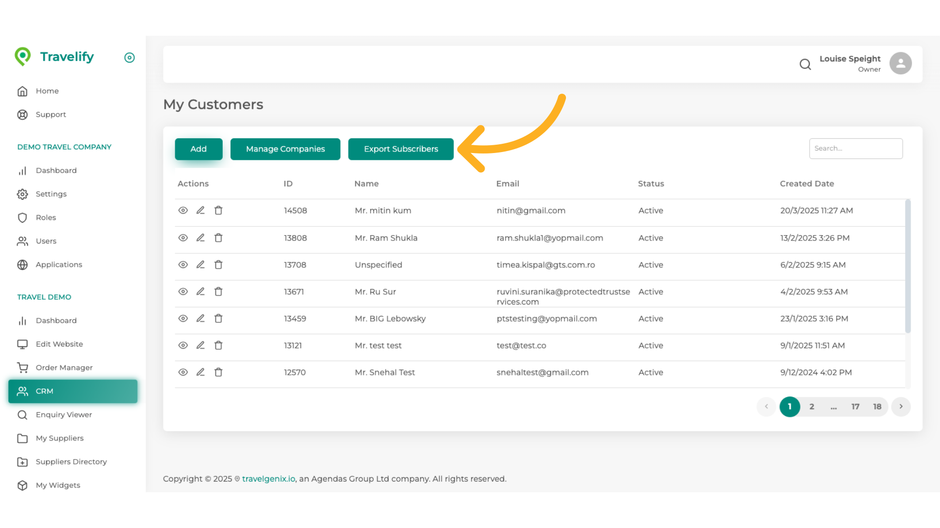 Here you can download all of your customer data on to your computer