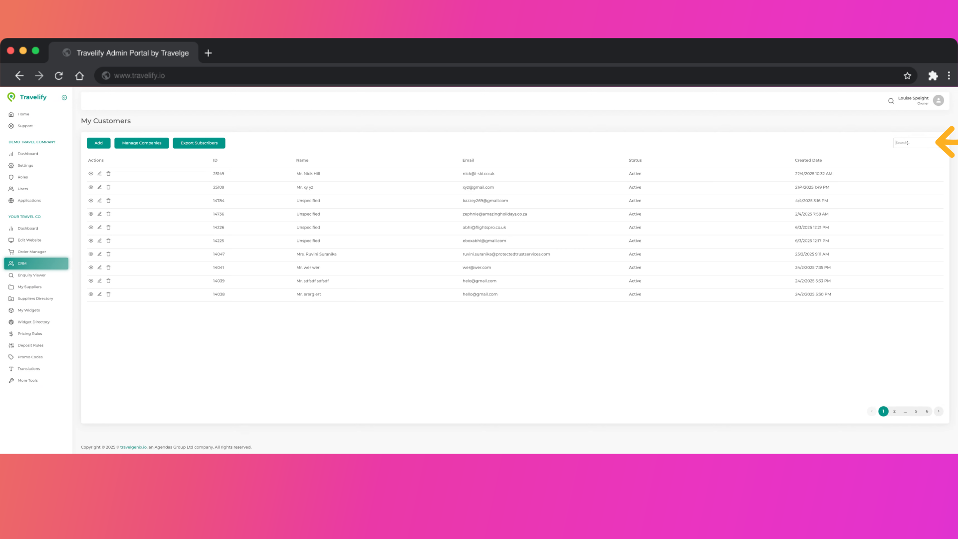 Start typing Customer name