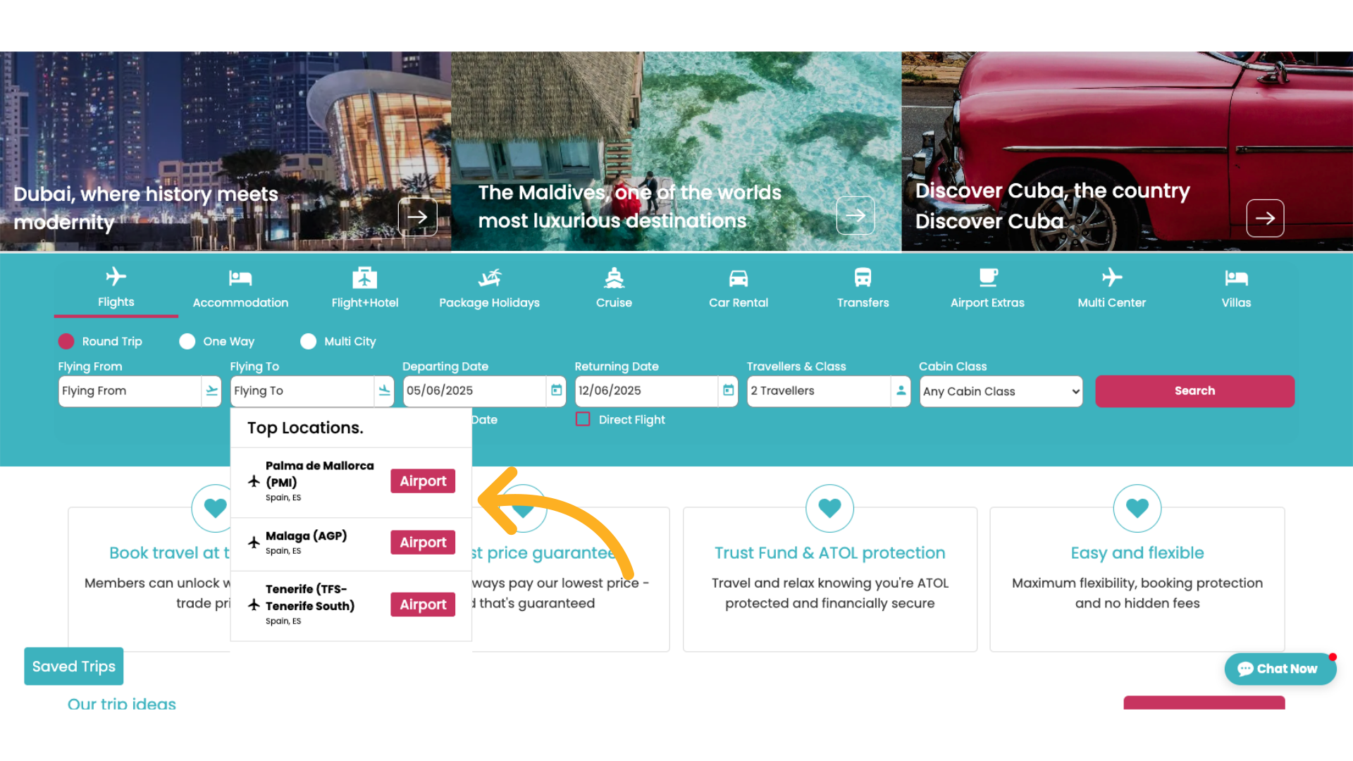 You can now see the added airport appearing in your searchbox