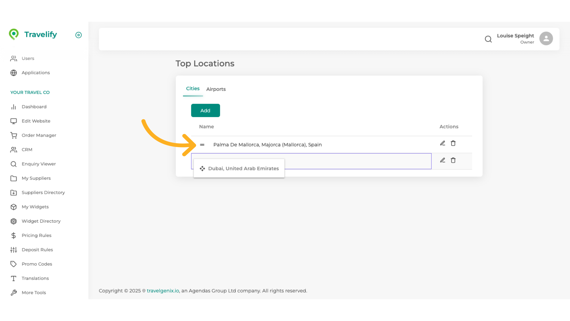You can change the order of your list simply by dragging them into the desired position