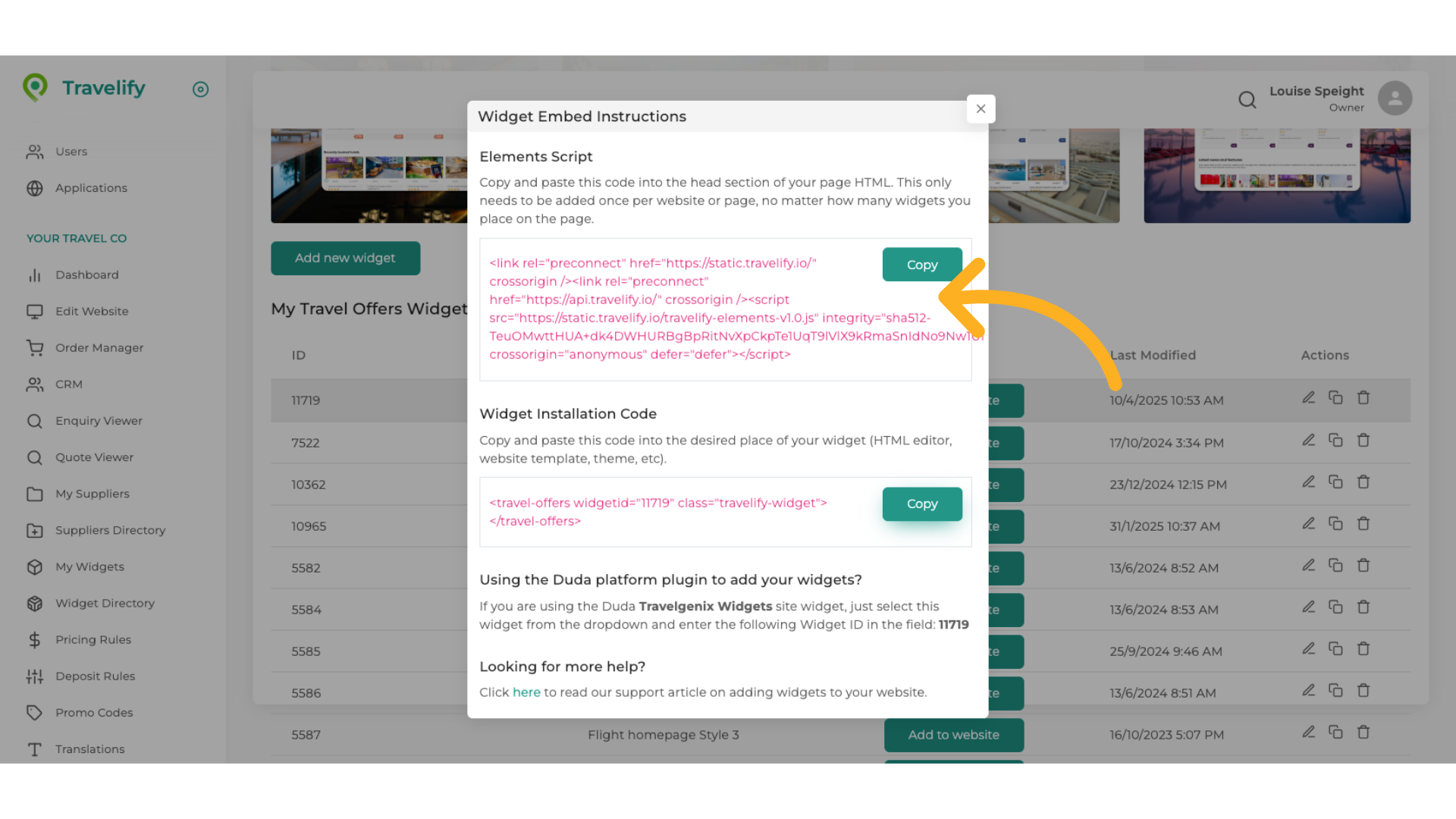 We do not need this section so just proceed to the Widget Installation Code