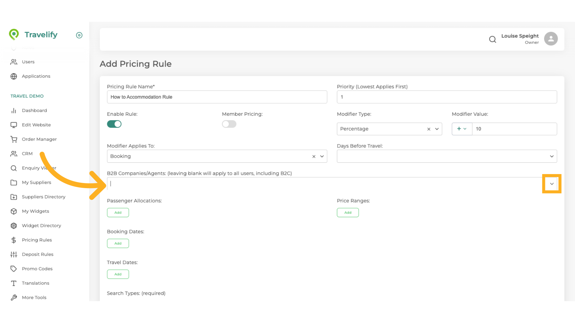 Here you decide who the Rule applies to