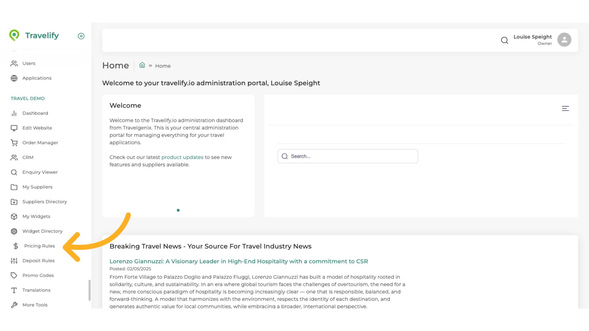Click 'Pricing Rules'