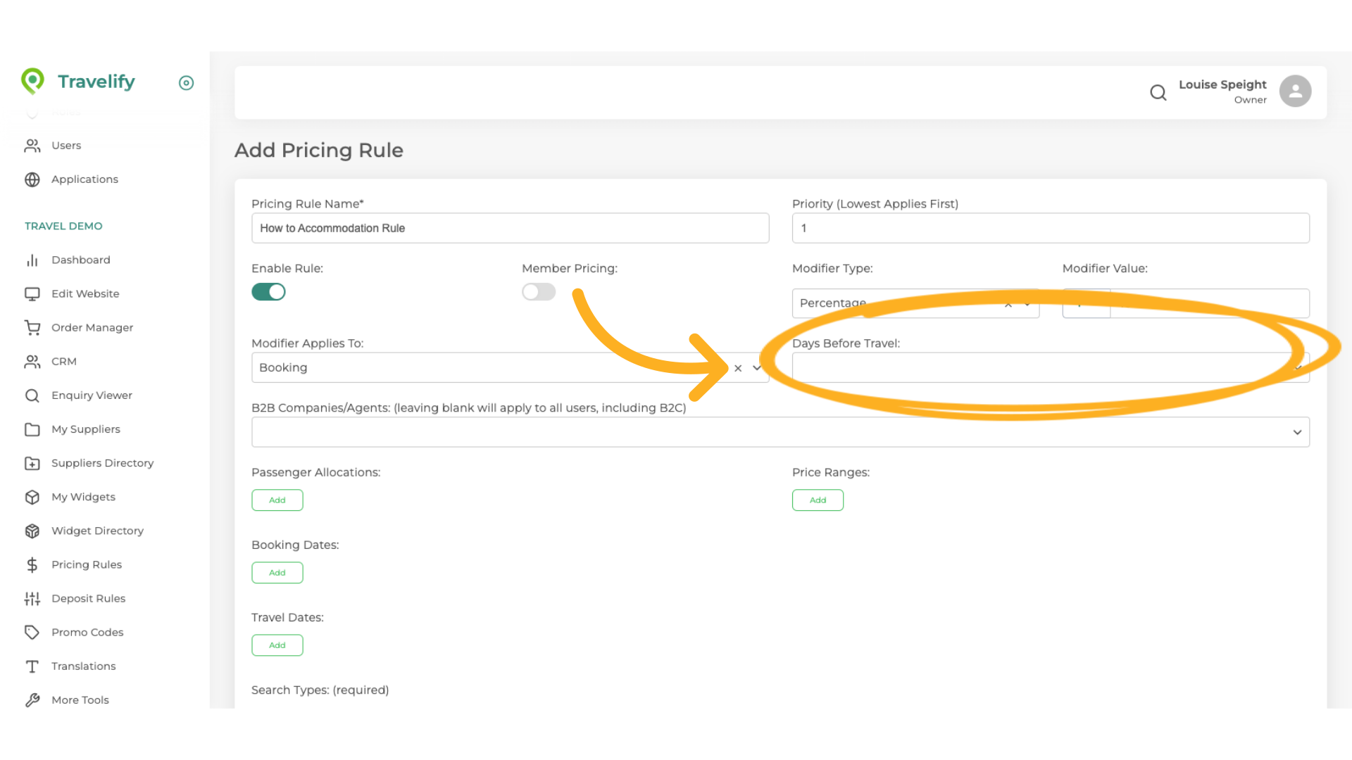 Days Before Travel - LEAVE THIS SECTION BLANK