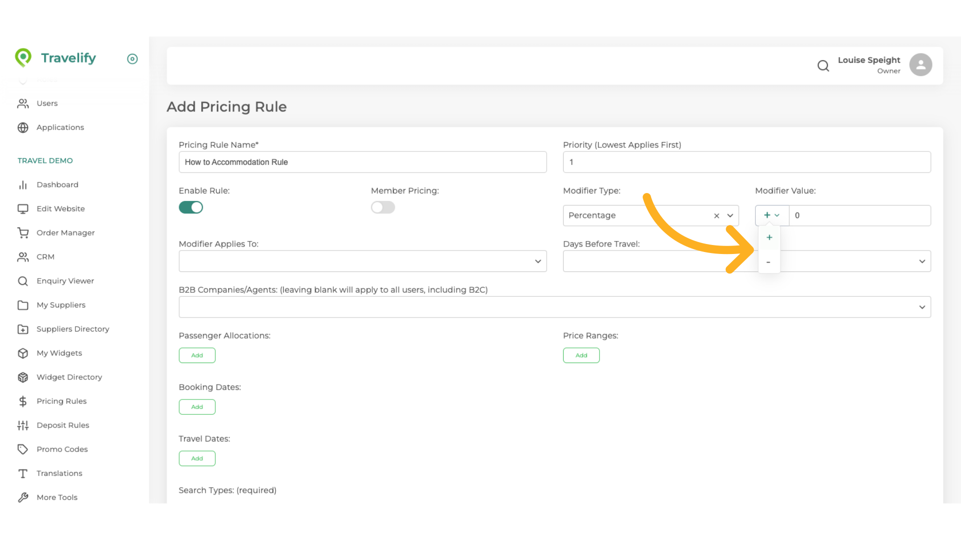 Make your selection from the dropdown