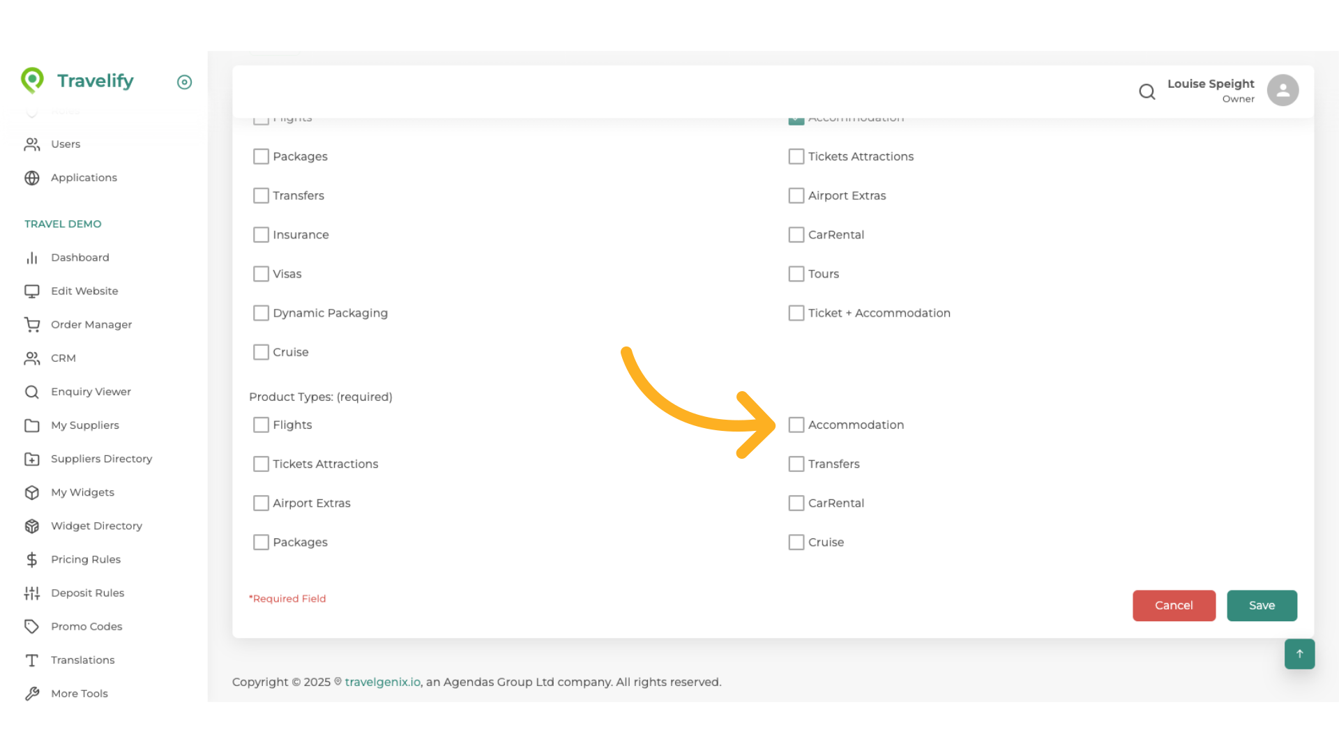 Select Accommodation in this section