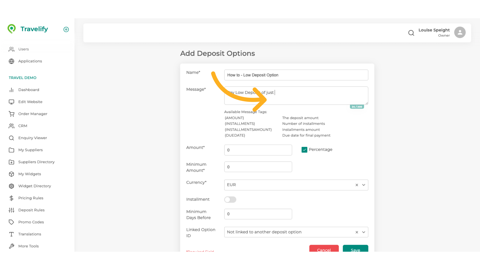 Click next to 'Pay Low Deposit of just '