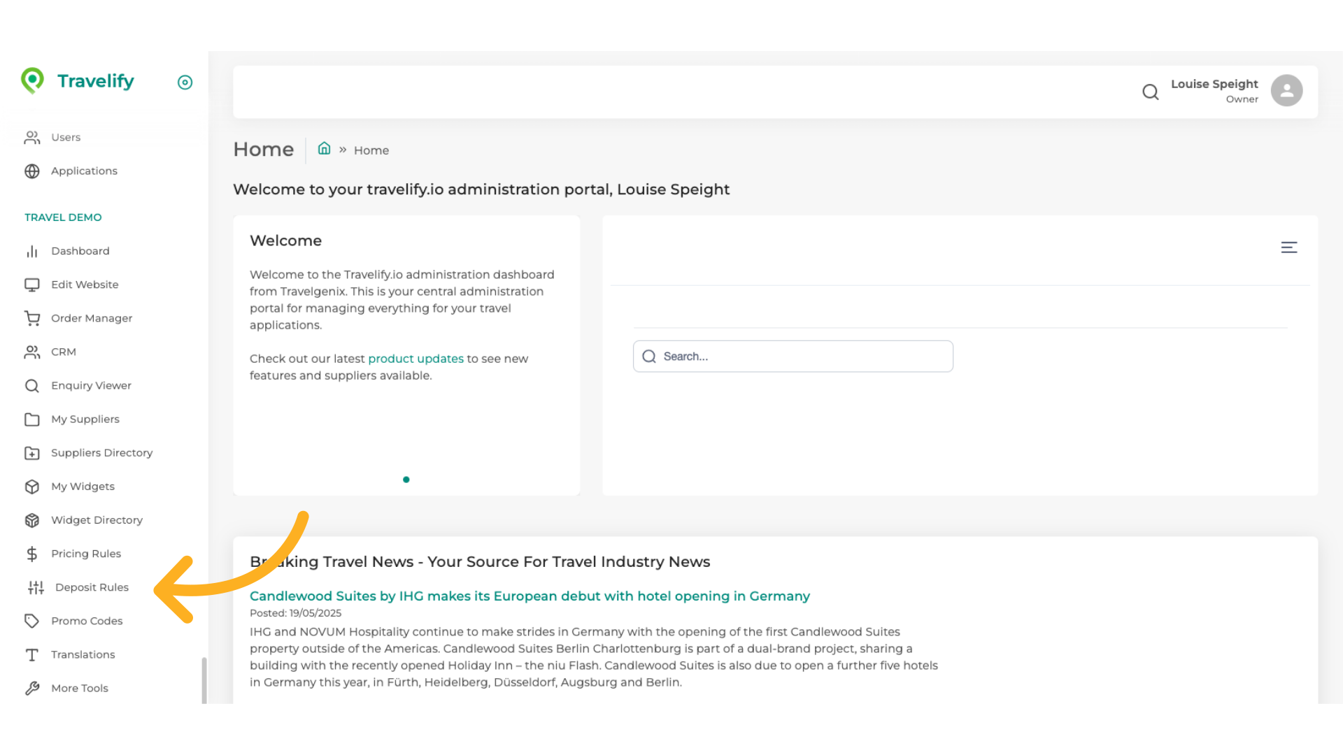 Click 'Deposit Rules'