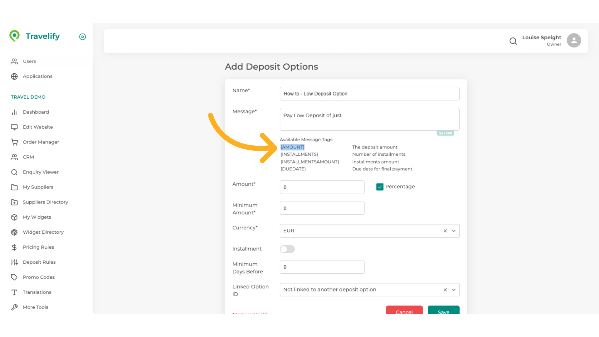 Highlight '{AMOUNT}'