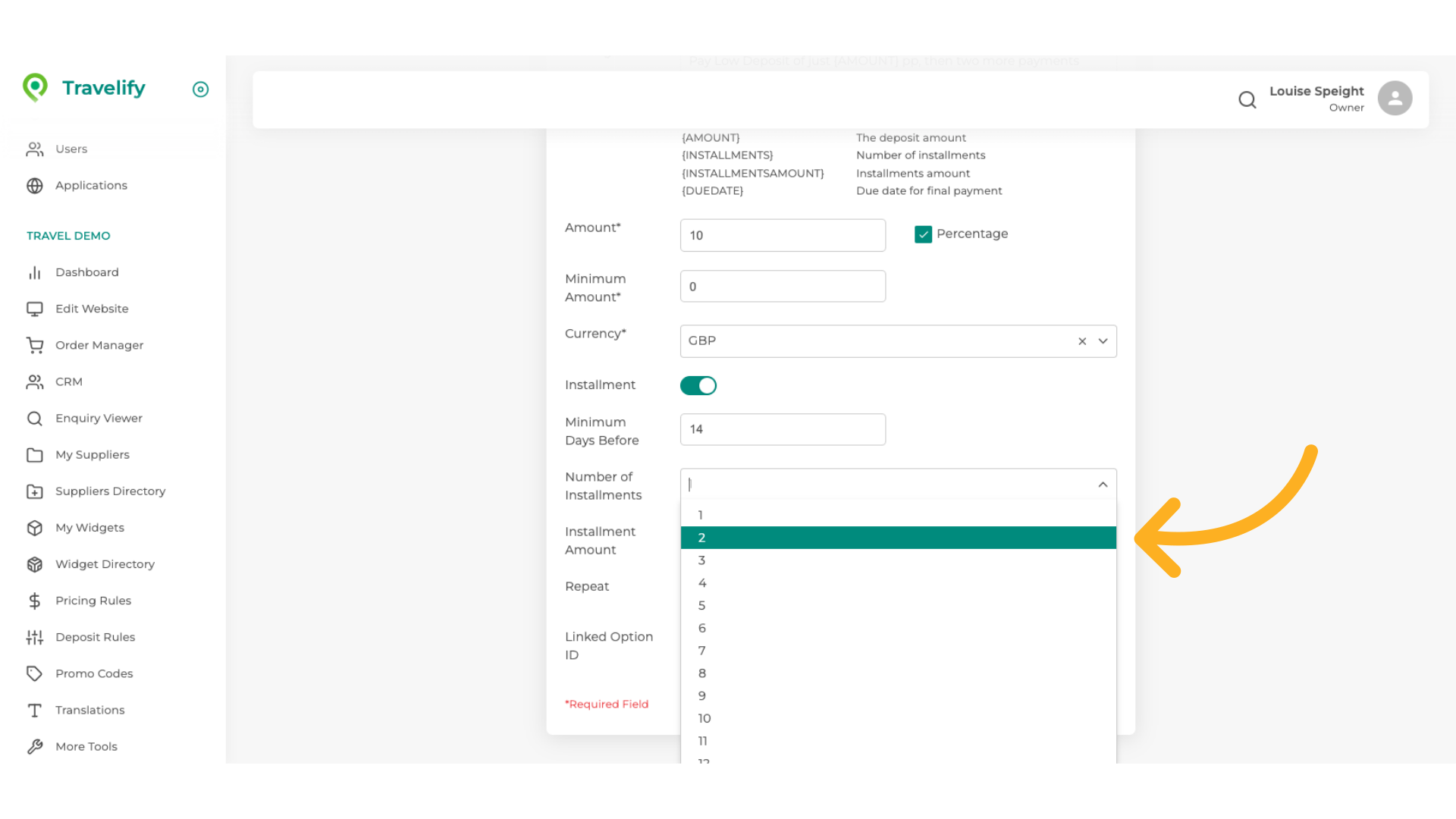 Make selection from dropdown