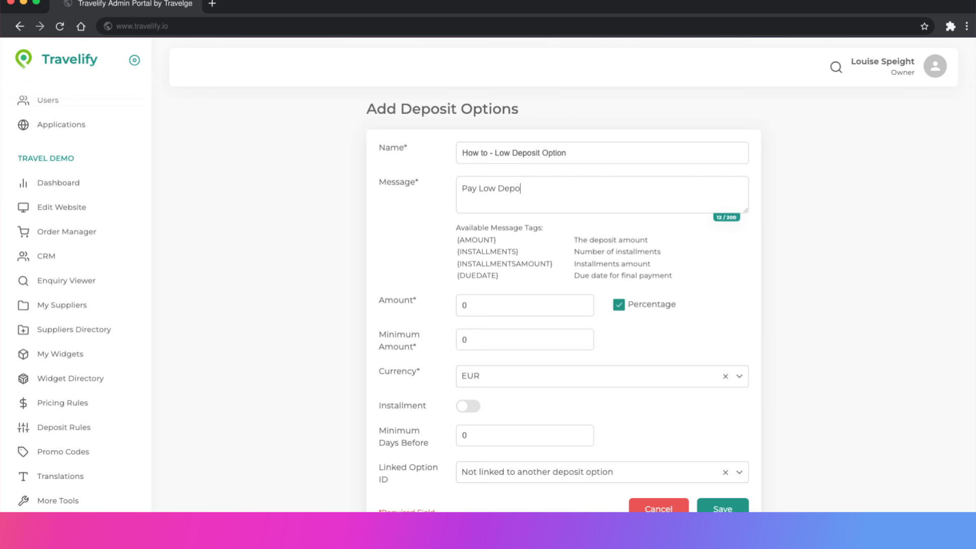 Start filling in this field, as an example ...