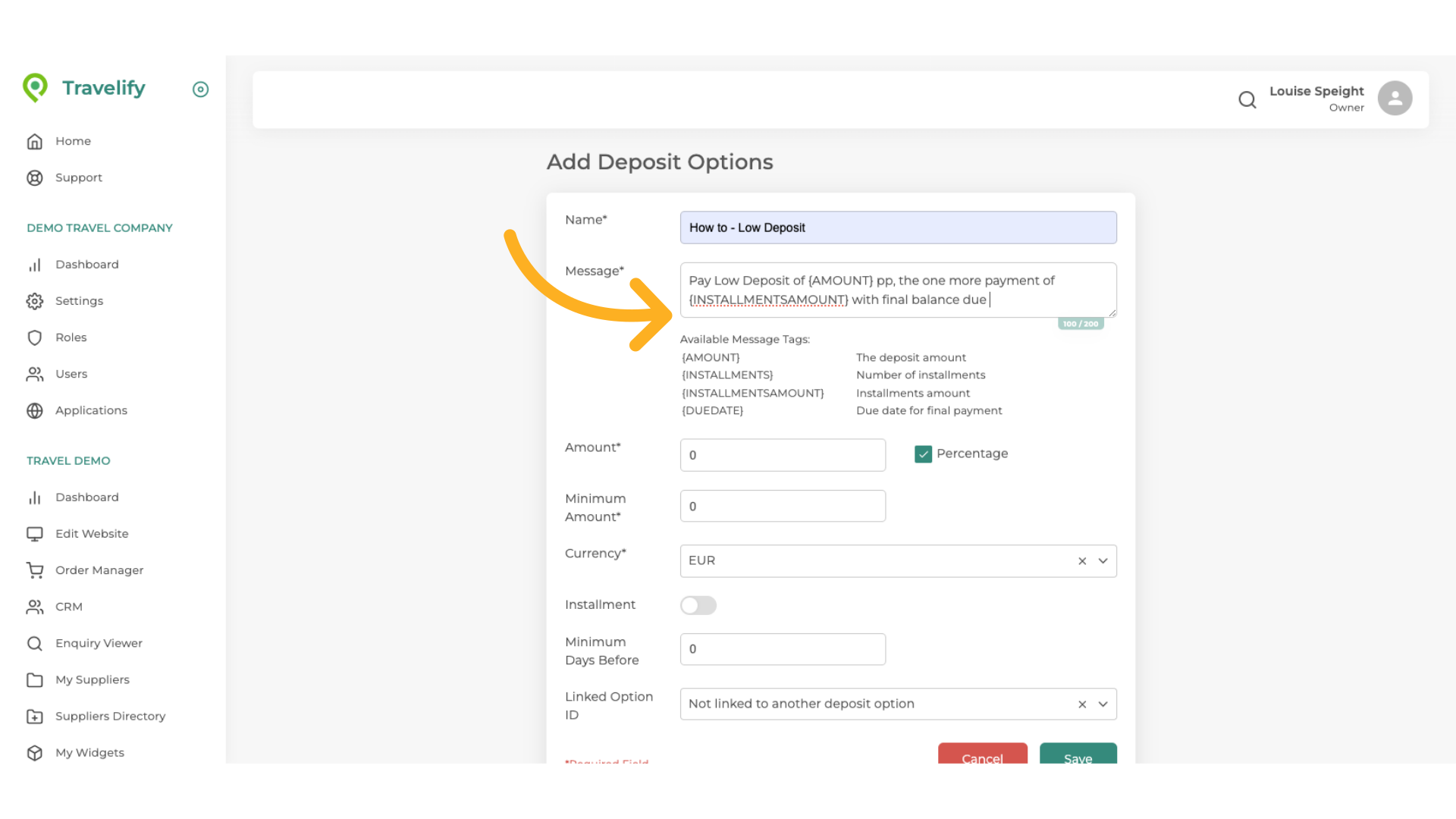 Click next to text and Paste